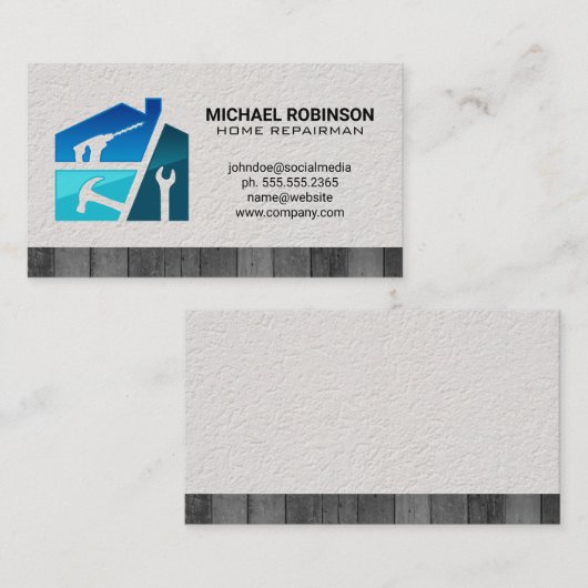 Huisreparateur Gereedschap | Aannemer Visitekaartje (Voorkant / Achterkant)