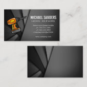 Huisreparatie | Boor Icoon | Abstracte Panelen Visitekaartje (Voorkant / Achterkant)