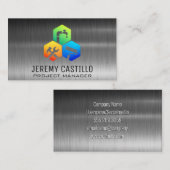 Huisreparatie Constructie Pictogrammen | Metallic Visitekaartje (Voorkant / Achterkant)