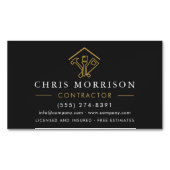 Huisreparatie Contractor Black Gold  Magnetisch Visitekaartje (Voorkant)