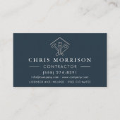 Huisreparatie Contractor Blue Silver QR Code Visitekaartje (Voorkant)