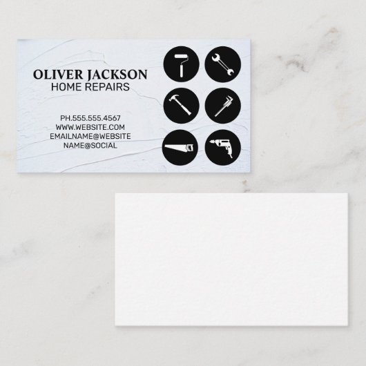 Huisreparatie | Gereedschap | Klusjesman Visitekaartje (Voorkant / Achterkant)
