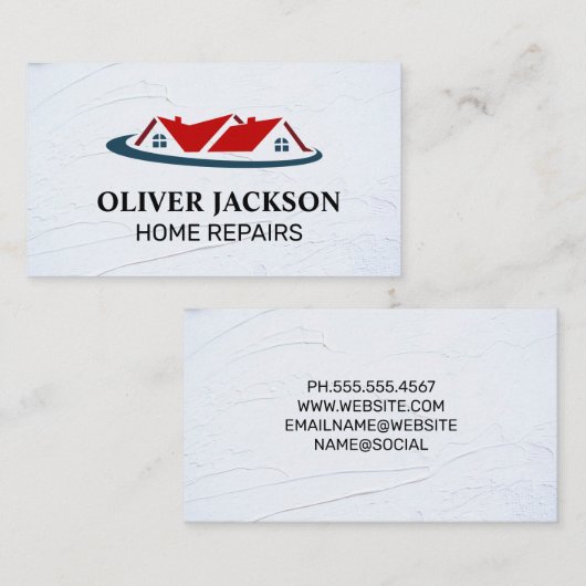 Huisreparatie |  Hypotheek Huis Vastgoed logo Visitekaartje (Voorkant / Achterkant)