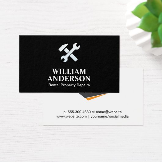 Huisreparatie | Klusjesman | Hamer Sleutel Visitekaartje (Bureau)