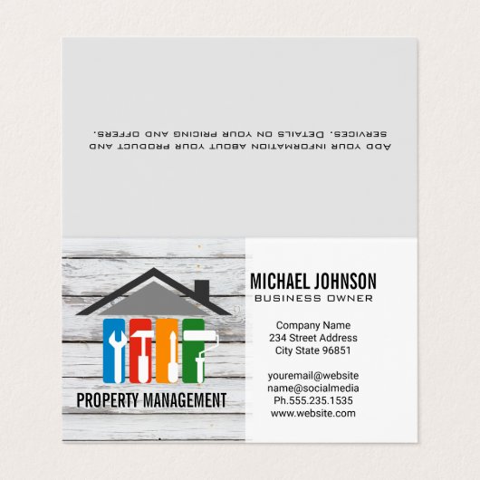 Huisreparatie Logo | Aannemer Visitekaartje (Buitenkant ongevouwen)