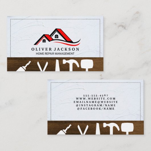 Huisreparatie | Makelaar | Dak Visitekaartje (Voorkant / Achterkant)