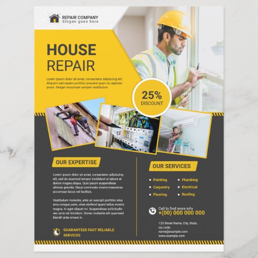Huisreparatie Service Flyer Sjabloon (Voorkant)