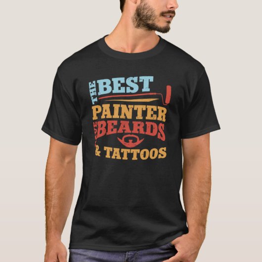 Huisschilderaardecorator Rond Tattoo Beste pijn T-shirt (Voorkant)