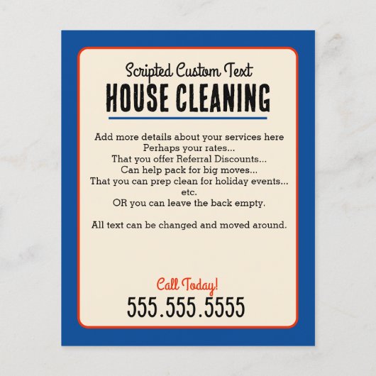 Huisschoonmaak 5x6 in Professionele Promotie Flyer (Achterkant)