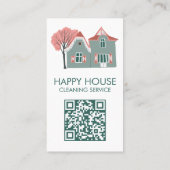 Huisschoonmaak Home Services Charmante QR-code Visitekaartje (Achterkant)