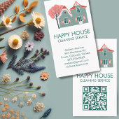 Huisschoonmaak Home Services Charmante QR-code Visitekaartje