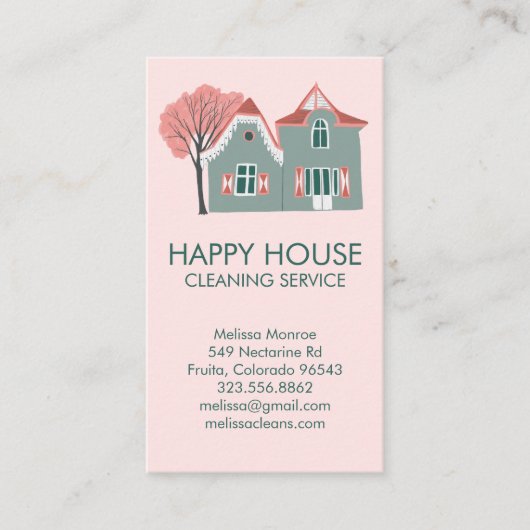 Huisschoonmaak Home Services Charmante QR-code Visitekaartje (Voorkant)