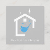 Huisschoonmaak Retro Modern Housekeeping Vierkante Visitekaartje (Voorkant)