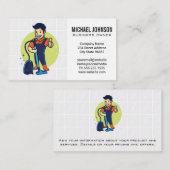 Huisschoonmaakdiensten | Man met vacuüm Visitekaartje (Voorkant / Achterkant)