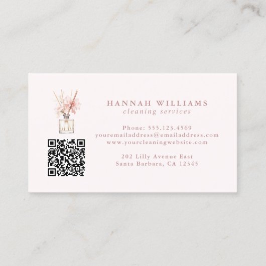 Huisschoonmaakdiensten Spuitfles QR-code Visitekaartje (Achterkant)