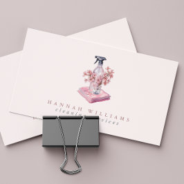 Huisschoonmaakdiensten Spuitfles QR-code Visitekaartje