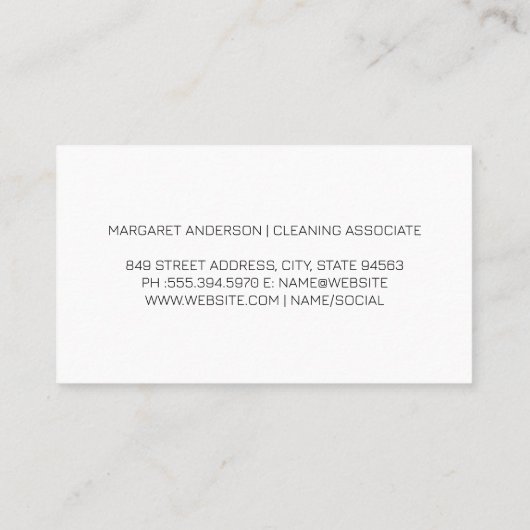 Huisschoonmaakmiddelen | QR-code Visitekaartje (Achterkant)