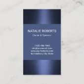 Huisschoonmaakservice Modern marineblauw Visitekaartje (Achterkant)