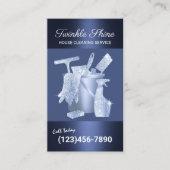 Huisschoonmaakservice Modern marineblauw Visitekaartje (Voorkant)