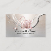 Huisschoonmaakservice Modern Silver Housekeeping Visitekaartje (Voorkant)