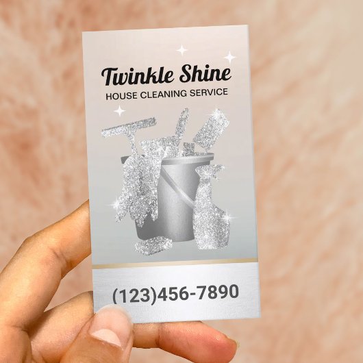 Huisschoonmaakservice Modern Silver Housekeeping Visitekaartje