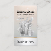 Huisschoonmaakservice Modern Silver Housekeeping Visitekaartje (Voorkant)