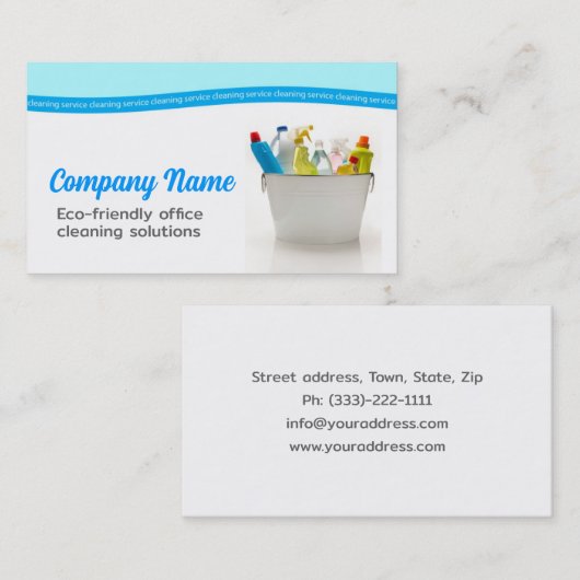 Huisschoonmaakservice Witte & Blauwe Kaart Visitekaartje (Voorkant / Achterkant)