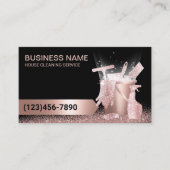 Huisschoonmaakservice Zwart & Roos Gouden Glitter Visitekaartje (Voorkant)