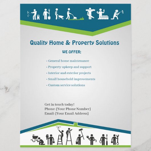 Huisservices Flyer Sjabloon (Voorkant)