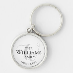 huissleutels met familienaam monogram elegant sleutelhanger