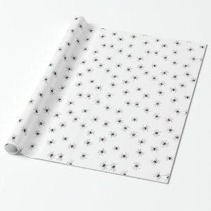 Huisspin spinnen cadeauverpakking, zwart wit cadeaupapier