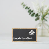 Huisstijl Logo | Leer | Houten Afwerking Visitekaartje (Staand voorkant)