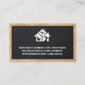 Huisstijl Logo | Leer | Houten Afwerking Visitekaartje (Achterkant)