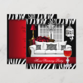 Huisverwarming Rood Wit Zwart Kroonluchter Zebra Kaart (Voorkant / Achterkant)