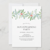 Huisverwarming Uitnodigingen Waterverf Kerstmis (Voorkant)