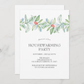 Huisverwarming Uitnodigingen Waterverf Kerstmis (Voorkant / Achterkant)