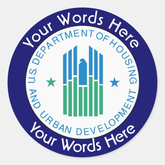 Huisvesting en stadsontwikkeling HUD Aangepaste St Ronde Sticker (Voorkant)