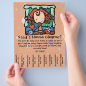 Huisvesting. House Cleaner. Aangepaste speciale ac Flyer (Hand)