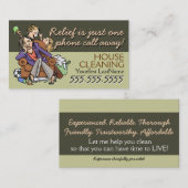 Huisvesting.Maid-service.Aangepaste tekst/kleur Visitekaartje (Voorkant / Achterkant)
