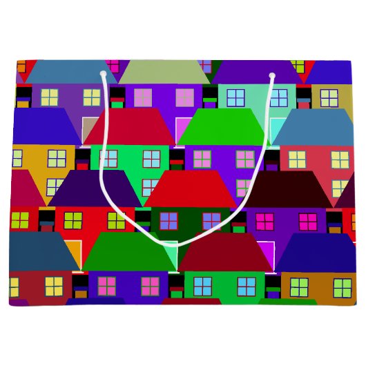 HUISVESTING RESIDENTIËLE KLEURRIJKE HUIZEN GROOT CADEAUZAKJE (Voorkant)