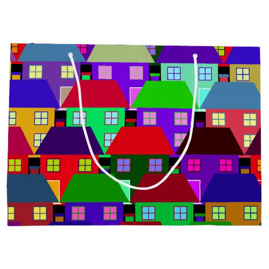  HUISVESTING RESIDENTIËLE KLEURRIJKE HUIZEN GROOT CADEAUZAKJE (Achterkant)