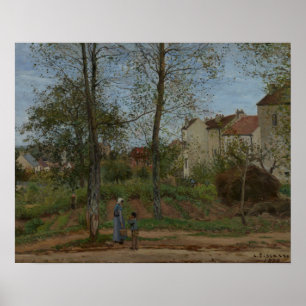 Huisvesting te Bougival (herfst), 1870 Pissarro Poster