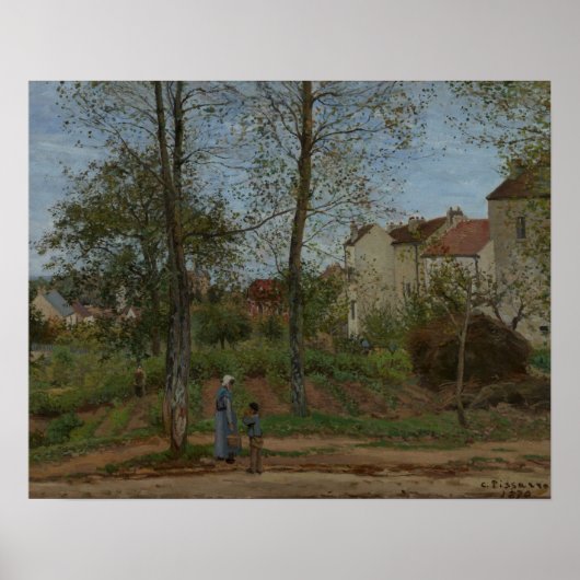 Huisvesting te Bougival (herfst), 1870 Pissarro Poster (Voorkant)