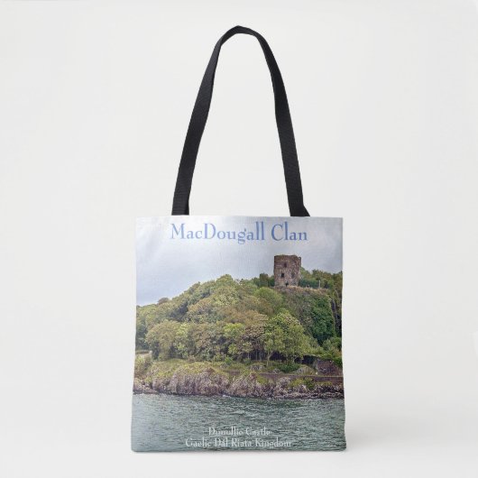 Huisvesting van het oude Gaelic Dunollie-kasteel,  Tote Bag (Voorkant)
