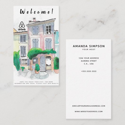 Huisvestingskosten afbeelding en logo Airbnb Visitekaartje (Voorkant / Achterkant)