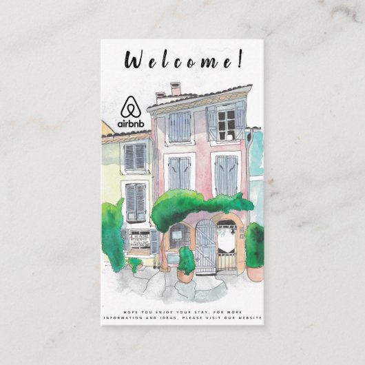 Huisvestingskosten afbeelding en logo Airbnb Visitekaartje (Voorkant)