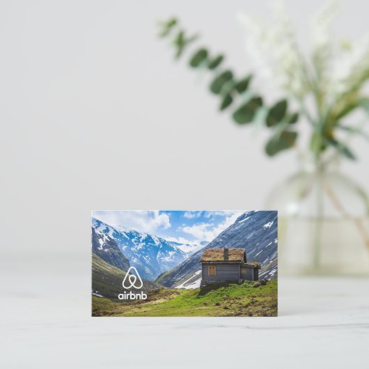 Huisvestingskosten afbeelding en logo Airbnb Visitekaartje (Staand voorkant)