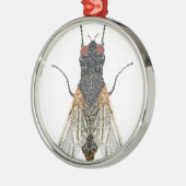 huisvlieg . metalen ornament (Links)
