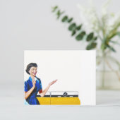 Huisvrouw en New Washer Briefkaart (Staand voorkant)