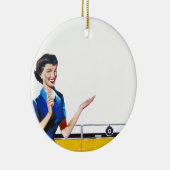 Huisvrouw en New Washer Keramisch Ornament (Rechts)